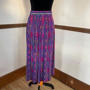 Vintage 80s 90s Koret Rainbow Purple Skirt Pleated Maxi XL Maximalist Artist NWT